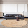 Round circle natural fibre area rug floor mat